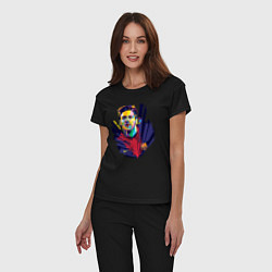 Пижама хлопковая женская Messi Art, цвет: черный — фото 2