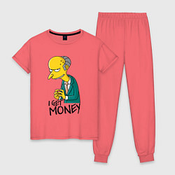 Женская пижама Mr. Burns: I get money