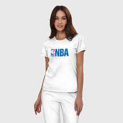Пижама хлопковая женская NBA, цвет: белый — фото 2
