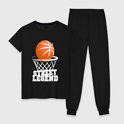 Пижама хлопковая женская Баскетбол, цвет: черный