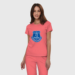 Пижама хлопковая женская Эвертон logo - nil satis nisi optimum, цвет: коралловый — фото 2