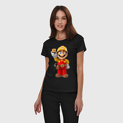 Пижама хлопковая женская Super Mario, цвет: черный — фото 2
