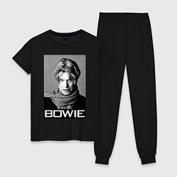 Пижама хлопковая женская Bowie Legend, цвет: черный