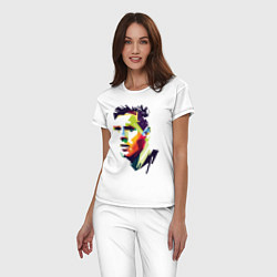 Пижама хлопковая женская Lionel Messi: fun-art, цвет: белый — фото 2