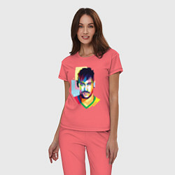 Пижама хлопковая женская Neymar: fun-art, цвет: коралловый — фото 2