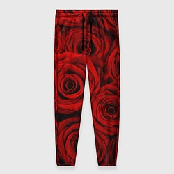 Брюки женские Красные розы, цвет: 3D-принт