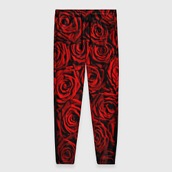 Брюки женские Унисекс / Красные розы, цвет: 3D-принт