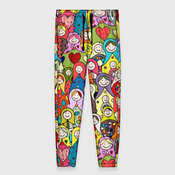 Брюки женские Весёлые матрешки, цвет: 3D-принт