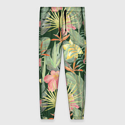 Женские брюки Тропические растения и цветы