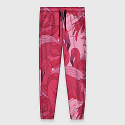 Брюки женские Розовые фламинго, цвет: 3D-принт