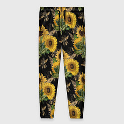 Брюки женские Fashion Sunflowers and bees, цвет: 3D-принт