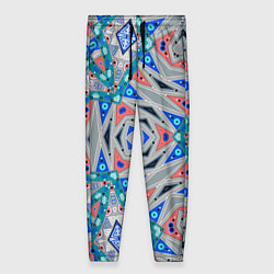 Женские брюки Серо-синий абстрактный узор