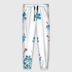 Женские брюки Букет голубых цветов