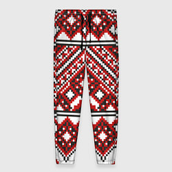Женские брюки Русский узор, геометрическая вышивка