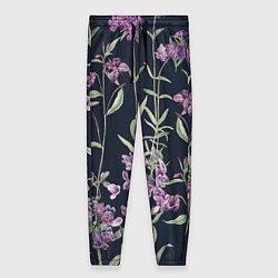 Женские брюки Цветы Фиолетовые