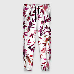 Женские брюки Цветы Летние Розовые