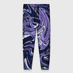 Женские брюки Фиолетовая магия Абстракция с мраморными разводами