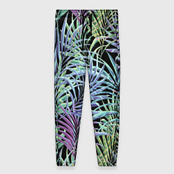 Женские брюки Разноцветные Листья Пальм В Ночных Джунглях