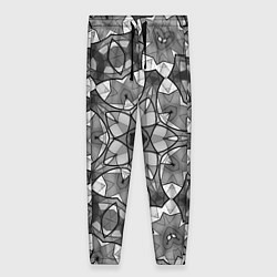 Женские брюки Черно-белый геометрический мозаичный узор