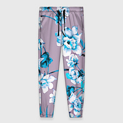 Женские брюки Летний стилизованный цветочный паттерн
