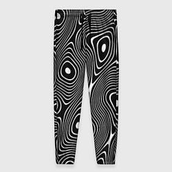 Женские брюки Чёрно-белая стилизованная поверхность воды Wave pa