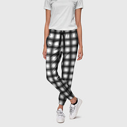 Брюки женские Black and white trendy checkered pattern, цвет: 3D-принт — фото 2