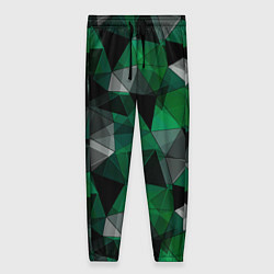 Женские брюки Зеленый, серый и черный геометрический