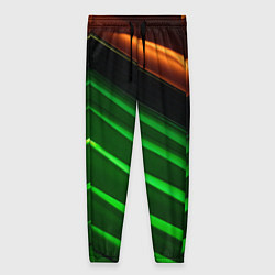 Женские брюки Абстрактные зелёные и оранжевые поверхности