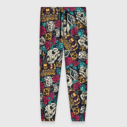 Брюки женские Тату короны и бриллианта, цвет: 3D-принт