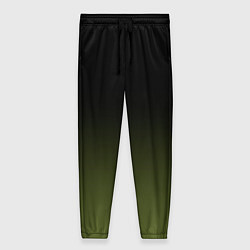 Женские брюки Черный и хвойный зеленый градиент