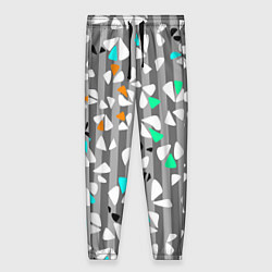 Брюки женские Abstract pattern on striped gray background, цвет: 3D-принт
