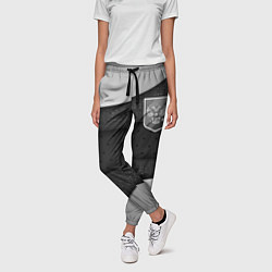 Брюки женские Черно-белый герб России, цвет: 3D-принт — фото 2