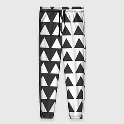 Брюки женские Черно-белые треугольники паттерн, цвет: 3D-принт
