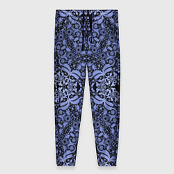 Женские брюки Ажурный модный кружевной синий узор
