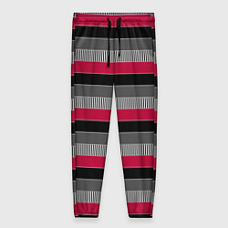Женские брюки Красно-черный полосатый современный узор