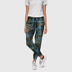 Брюки женские Синий и коричневый абстрактный гранжевый, цвет: 3D-принт — фото 2