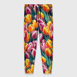 Брюки женские Роскошные тюльпаны, цвет: 3D-принт