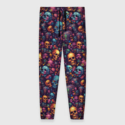 Брюки женские Россыпь мелких разноцветных черепков, цвет: 3D-принт