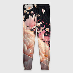 Женские брюки Множество розовых цветов