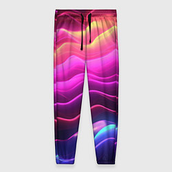 Женские брюки Розовые и фиолетовые неоновые волны
