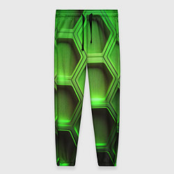 Женские брюки Объемные зеленые соты