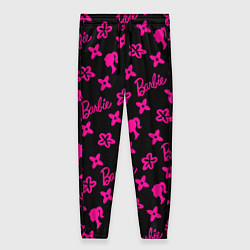 Женские брюки Барби паттерн черно-розовый