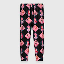Женские брюки Клеточка black pink