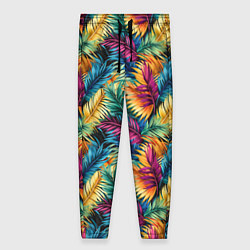 Женские брюки Разноцветные пальмовые листья паттерн