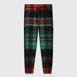 Женские брюки Красно-зелёная шотландская клетка