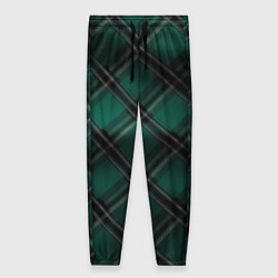 Женские брюки Тёмно-зелёная диагональная шотландская клетка