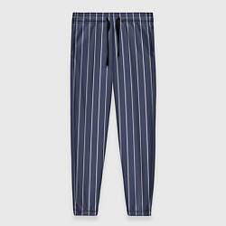 Брюки женские Приглушённый синий в полоску, цвет: 3D-принт