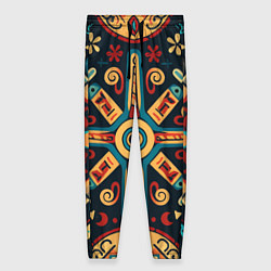 Женские брюки Симметричный орнамент в славянском стиле
