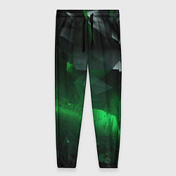 Женские брюки Асимметрия зеленого узора