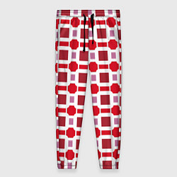 Женские брюки Красные кирпичики и белые полосы